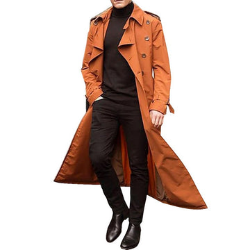 Men's Long Trench Coat Men's Trench Coat - Image 2