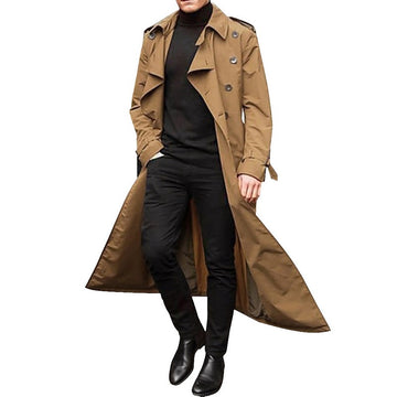Men's Long Trench Coat Men's Trench Coat - Image 3