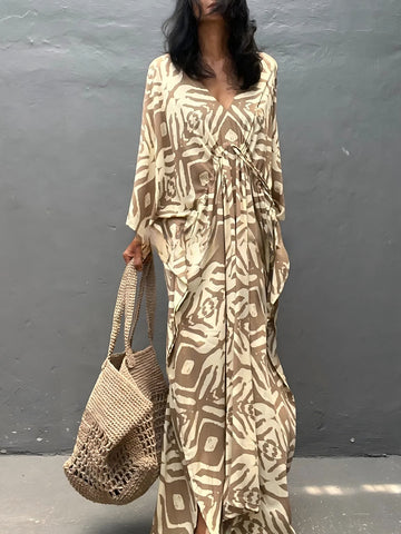Drawstring Beach Cover-up Sun Protection Clothing Blouse - Image 4